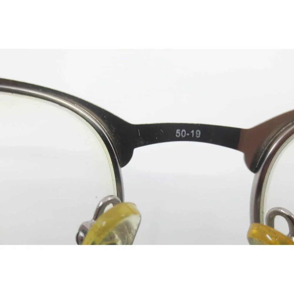 Unbranded Clubmaster Style Eyeglasses Black Silver Tone 50-19 Demo Lenses 39991